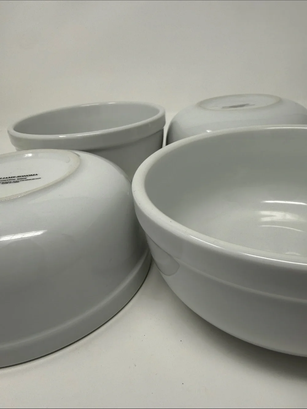 Williams Sonoma White Ceramic Prep Bowls, Set of 4